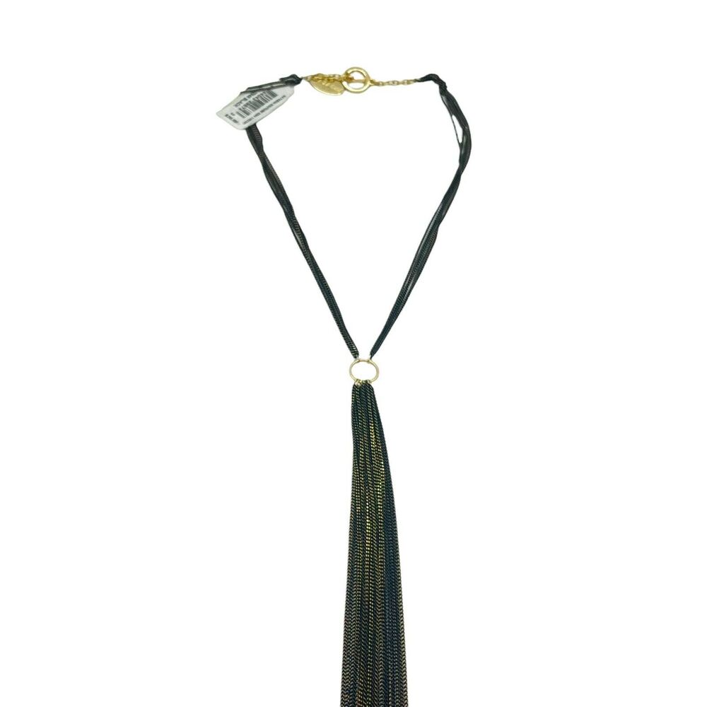 Natasha Couture Choker Necklace Womens Black Long Chain Tassel Gorgeous